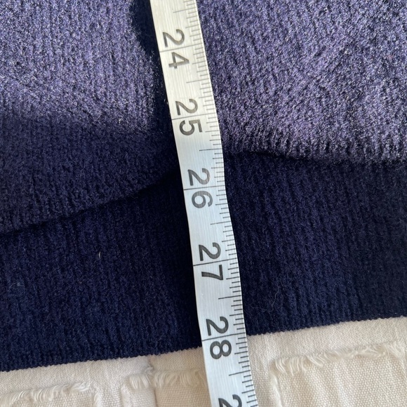 Wool Cowl Neck Catherine Malandrino Turtle Neck Sweater Navy Blue Color - Picture 8 of 8